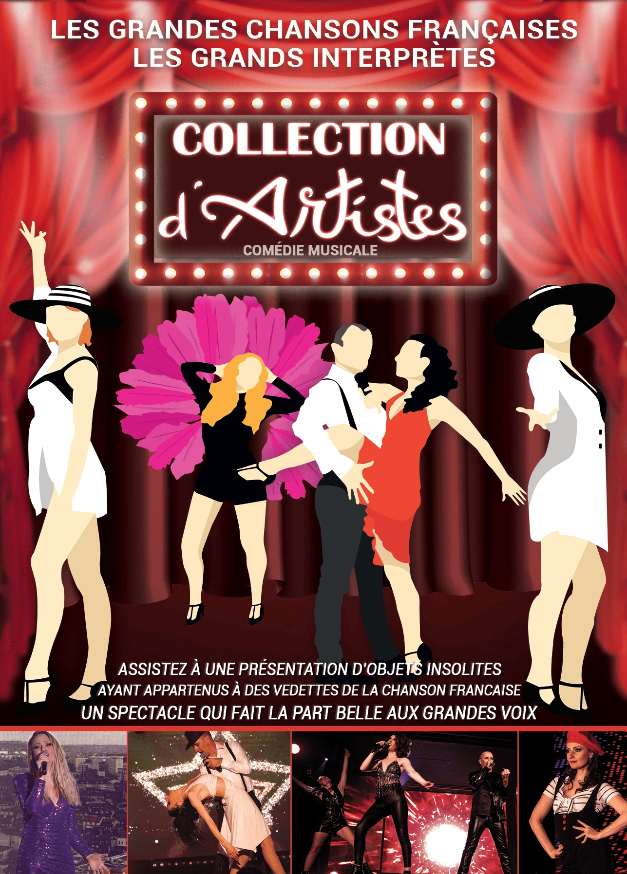 Affiche de la comédie musicale Collection d'Artistes au Cabaret Le Robinson, au Vernet près de Toulouse