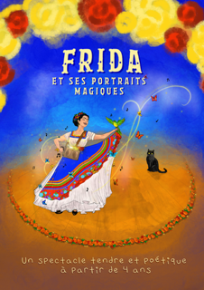 Affiche du spectacle jeune public Frida et ses portraits magiques au Studio 55 à Toulouse