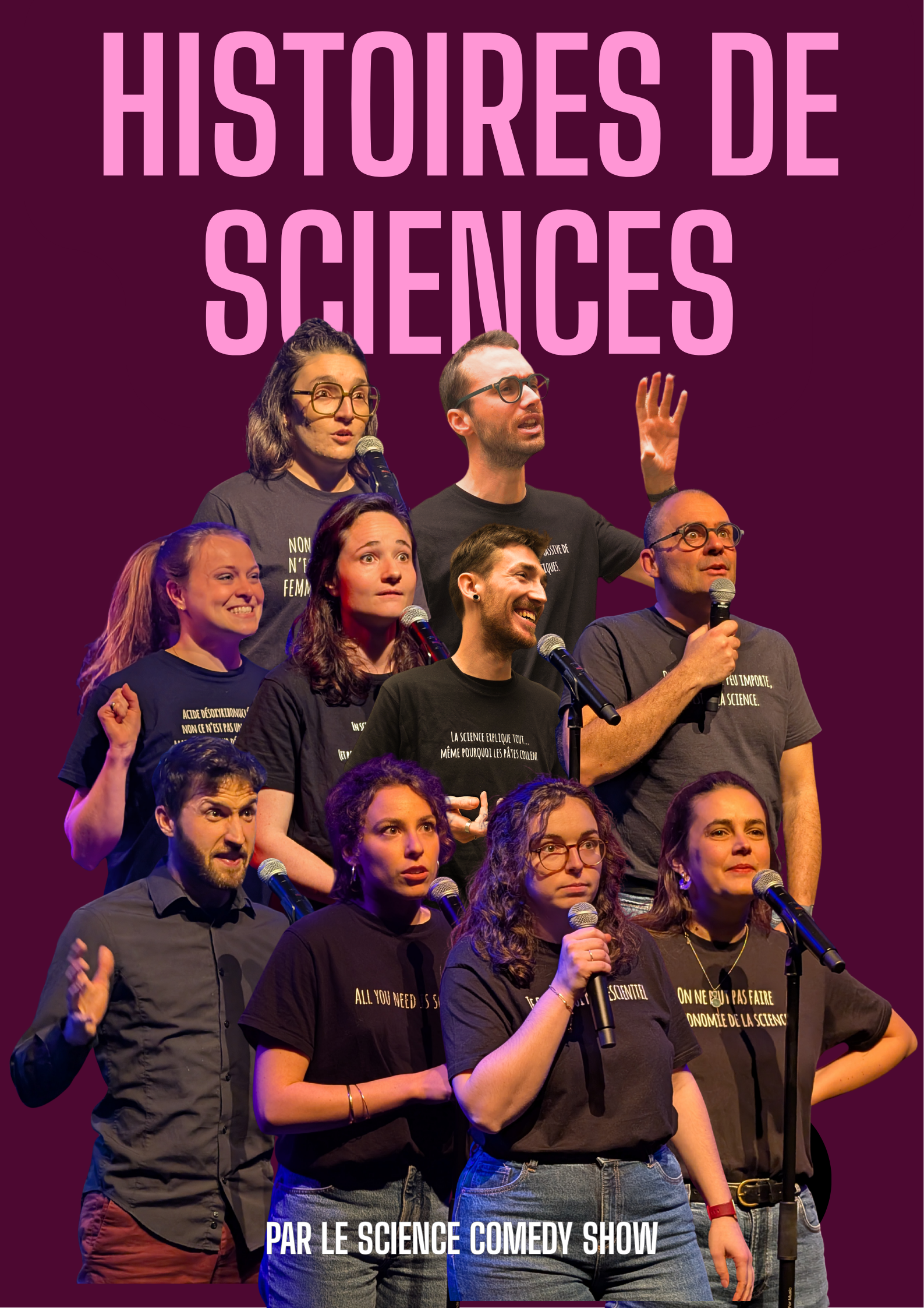 Affiche de la soirée stand-up scientifique Histoires de sciences au Studio 55 à Toulouse