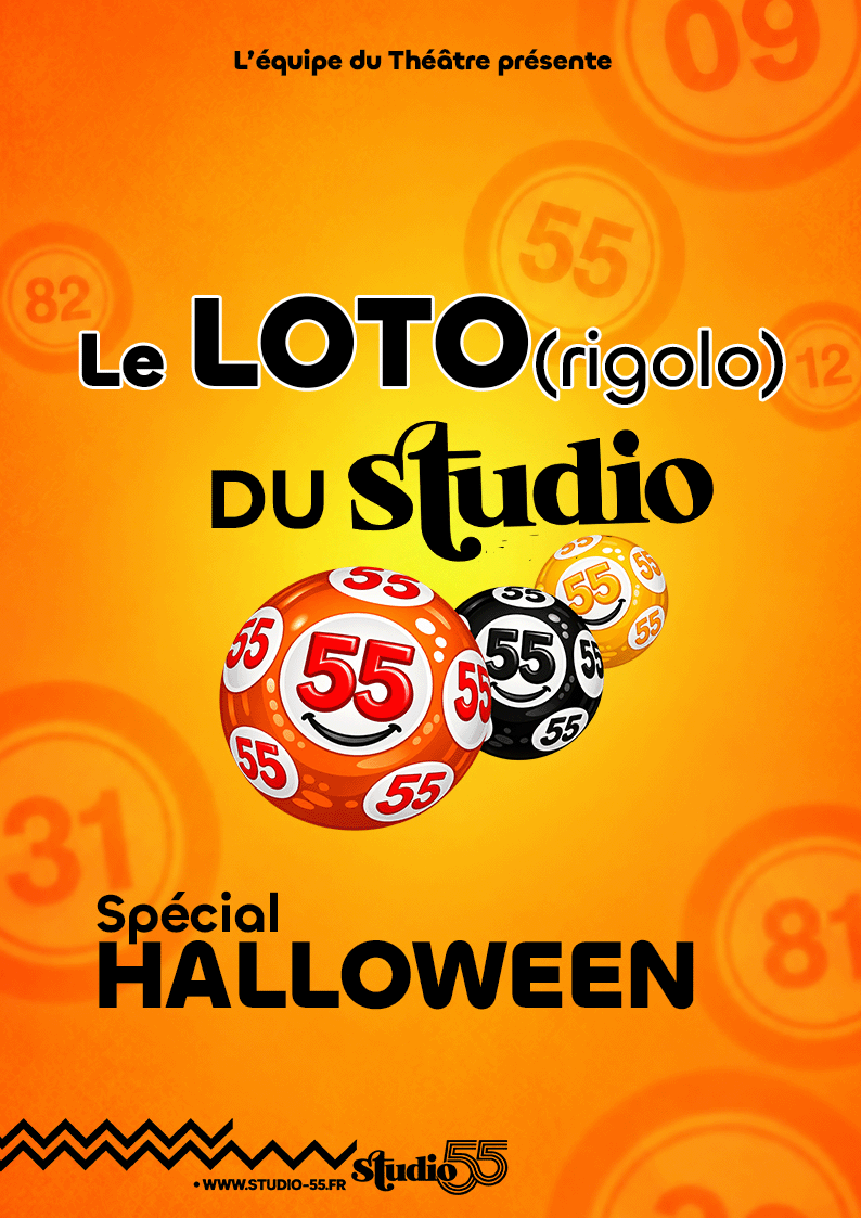 Affiche du Loto Rigolo du Studio 55, édition Halloween, à Toulouse