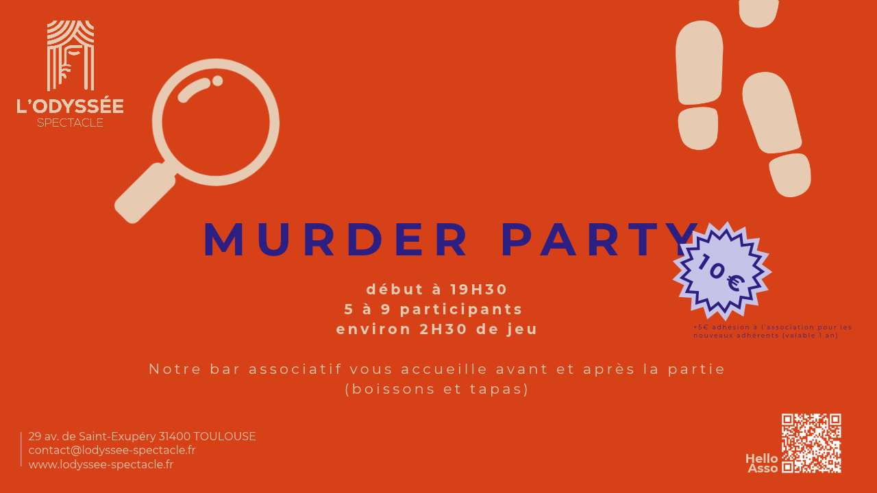 Murder Party, jeu d'enquête immersif à L'Odyssée Spectacle à Toulouse