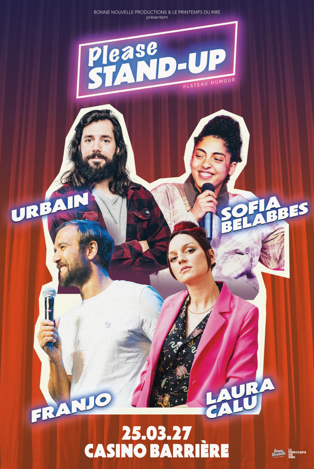 Please Stand-Up avec Franjo, Laura Calu, Urbain et Sofia Belabbes au Casino Barrière Toulouse